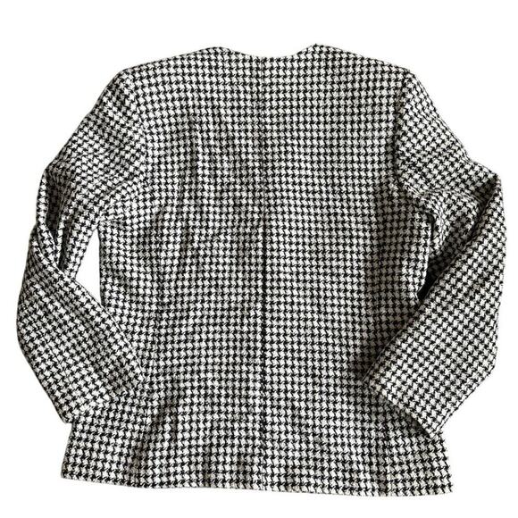 Vintage Women’s Pendleton Houndstooth Wool Tweed Blazer Jacket Black Size 10 - Picture 2 of 7